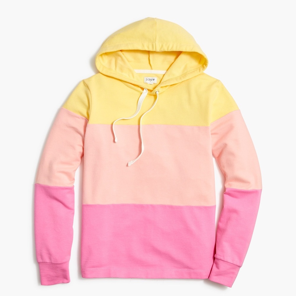 NWOT J. Crew Factory Colorblock Terry Hoodie